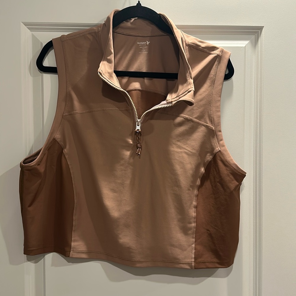 Sleeveless PowerSoft Cropped Half-Zip Top for Women